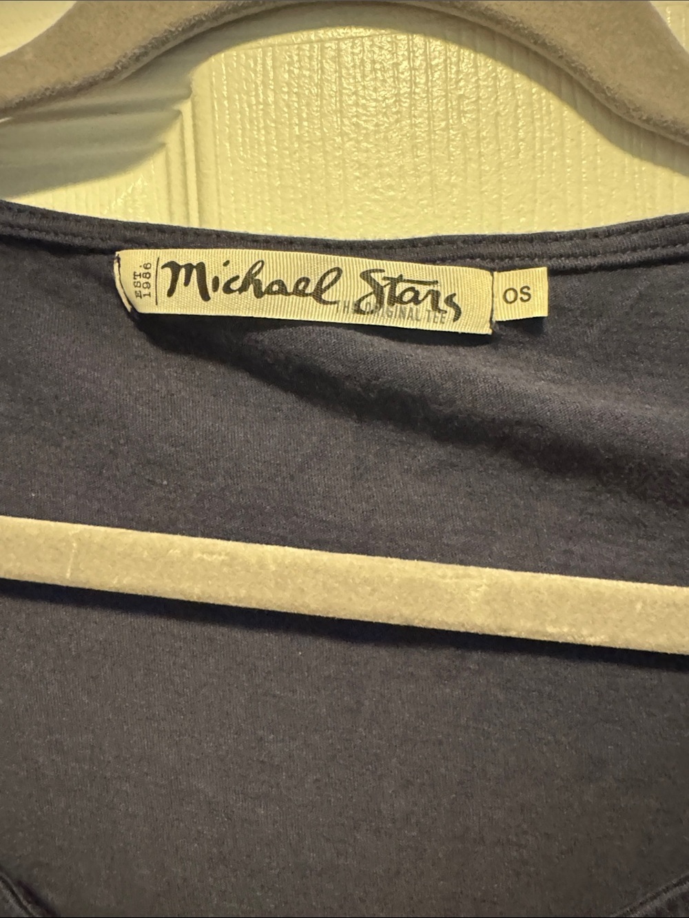 Michael Stars Slate Blue Relaxed Scoop Neck Short Sleeve Tee - Picture 2 of 3